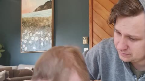 Father and Daughter's First Experience Non-Toxic Finger Painting