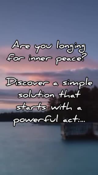 A simple solution that starts with a powerful act