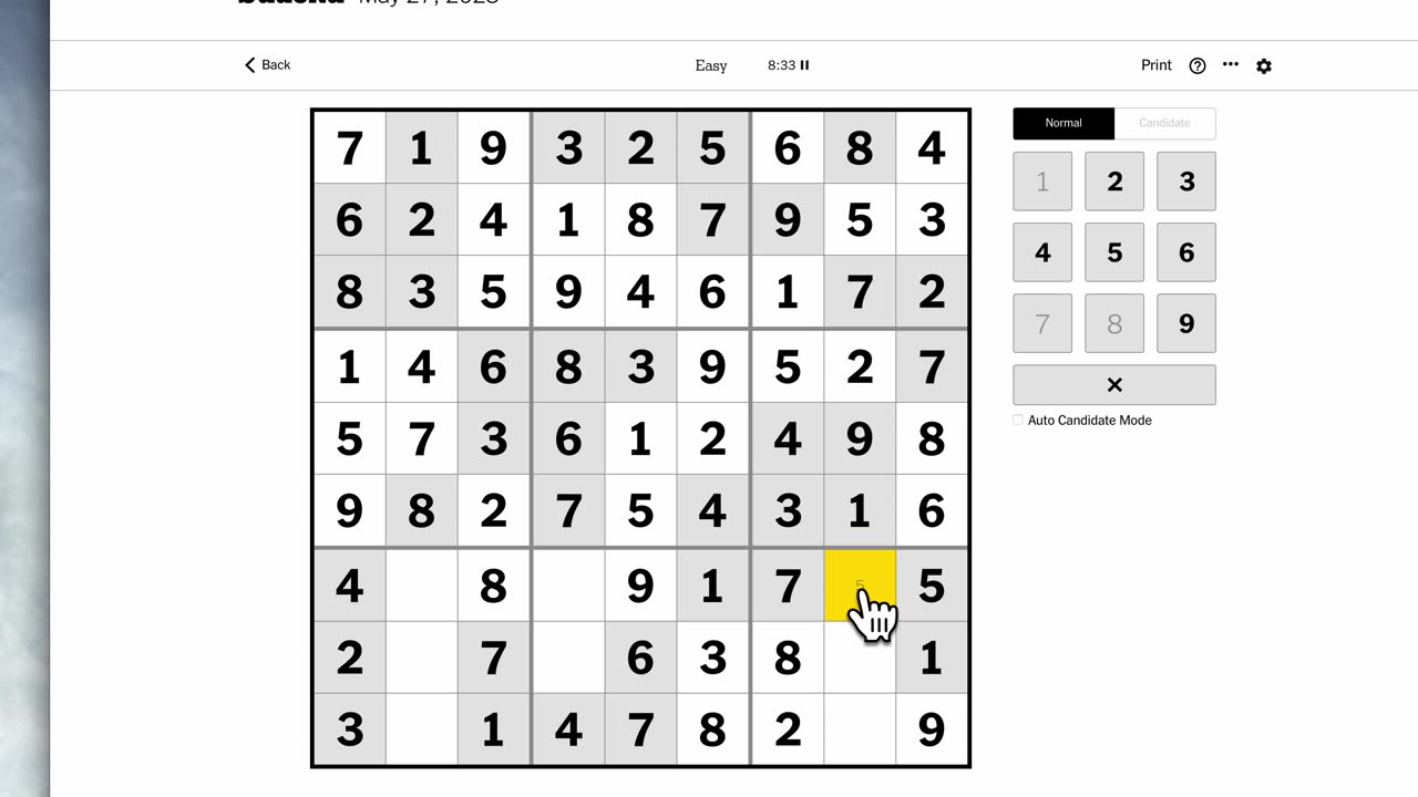Sudoku 2023-05-27 easy