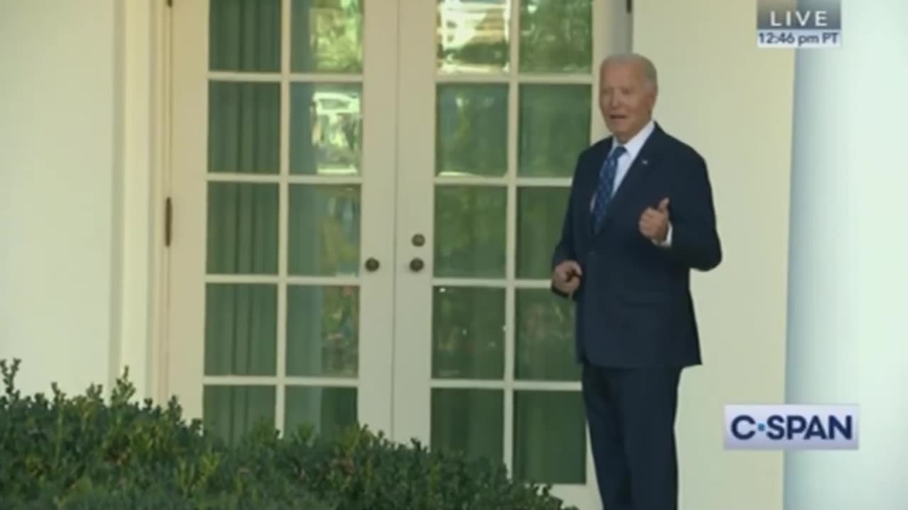 POTUS answered a couple of questions before shuffling back to the Oval.