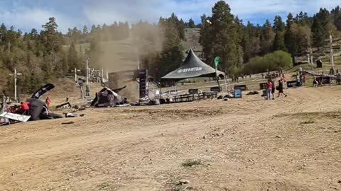 Dust Devil Appears Over Race Course