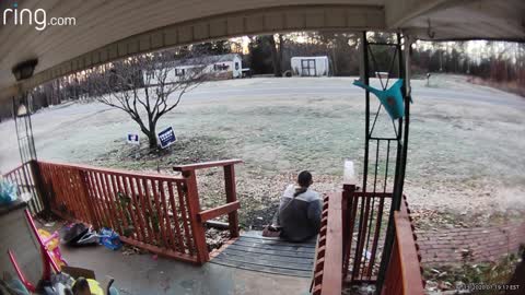 Icy Ramp Causes Small Slip