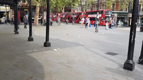 Walking near a theatre. LONDON. speed lapse