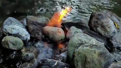 A fire ignited in water