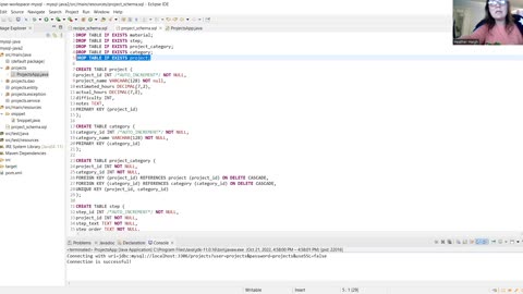 Week 8 MySQL code to create tables