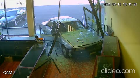 Car Crashes Through Jewelry Store