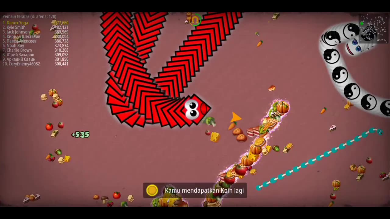 Viral worm game for children on smartphones