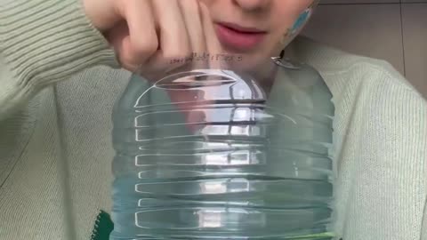 Drinking a 5Liter water with a toothpick