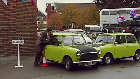 Mr Bean has fun shouting orders at some army personnel!