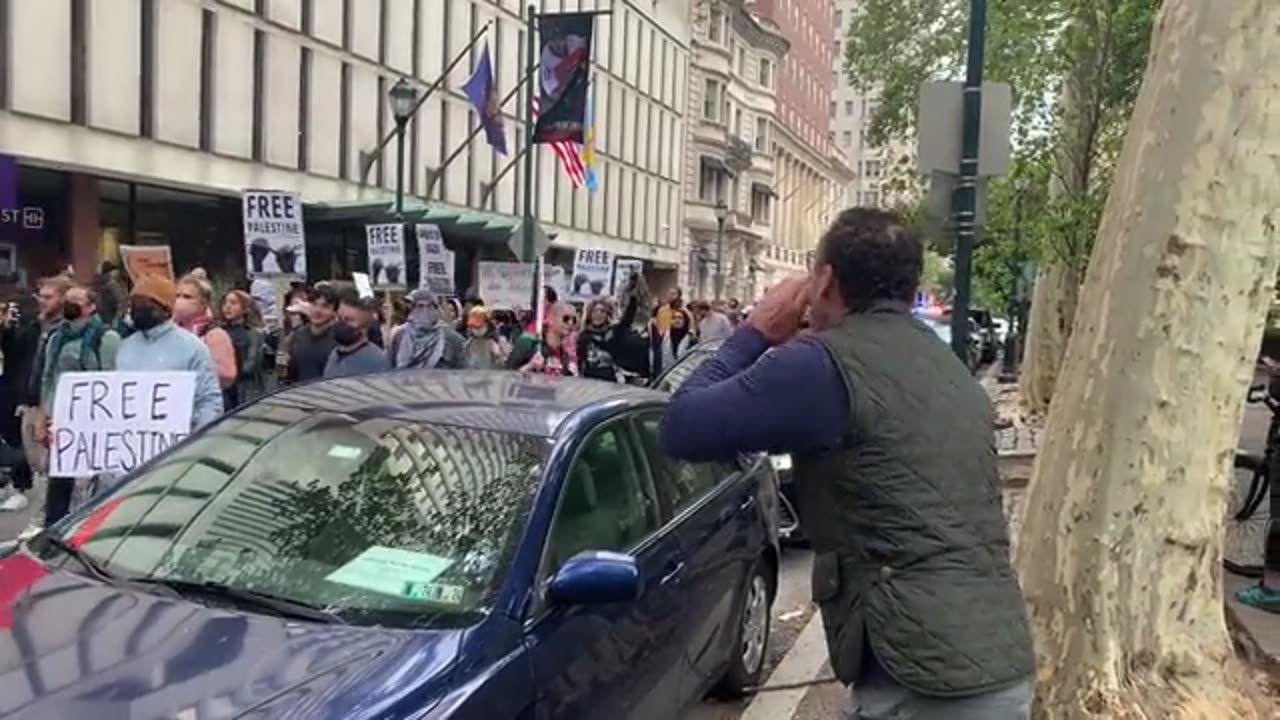 Palestinian Supporters of terrorists protest in Philadelphia, USA
