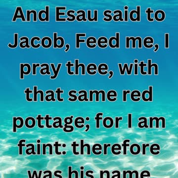 "A Bowl of Stew" Genesis 25:30