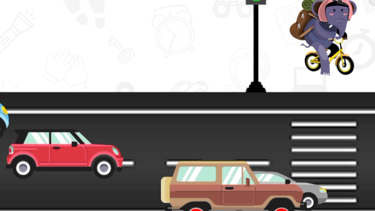 Help the elephant to cross the road