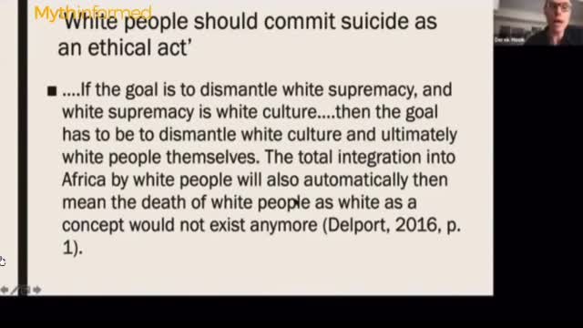 Teacher thinks white people should commit suicide