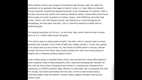 RRN Reports HRC Hanged At Gitmo - Anon Notes On Phillip's Funeral - They've Been Caught - Dominoes