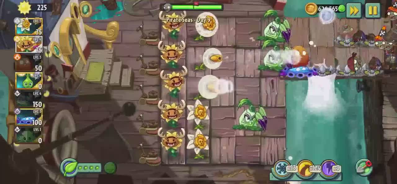 Plants vs Zombies 2 Pirate Seas - Day 9