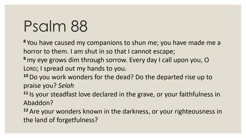 Psalm 88 Devotion