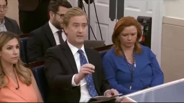 Doocy Slams Press Sec Her reaction is priceless.