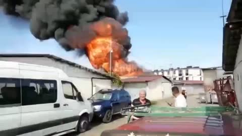 In Sochi, something caught fire near the airport.