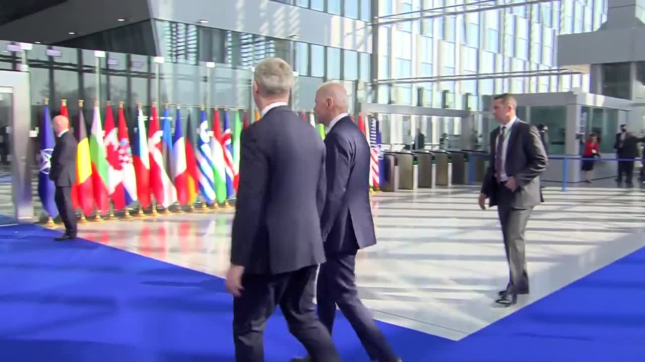 Biden Arrives at NATO — Takes No Questions