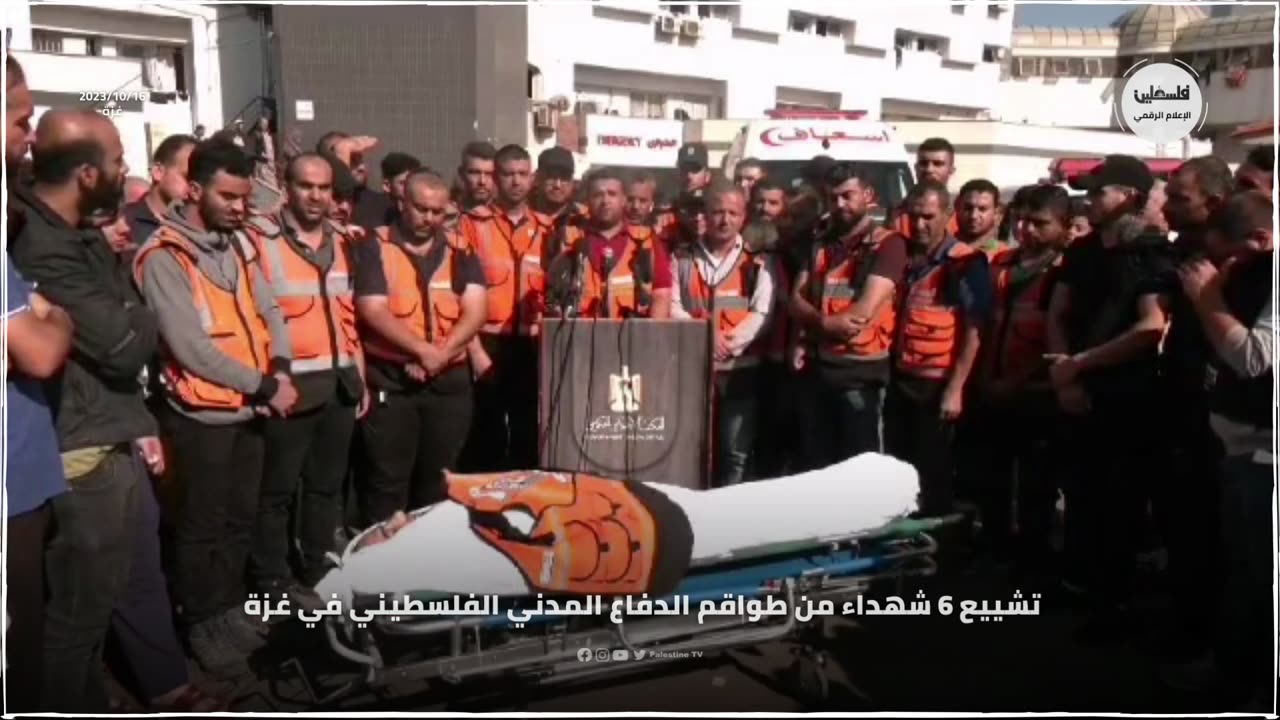 Funeral for 6 emergency responders who died during Israeli bombing