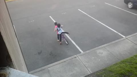 Girls Learn How Ride A Bike