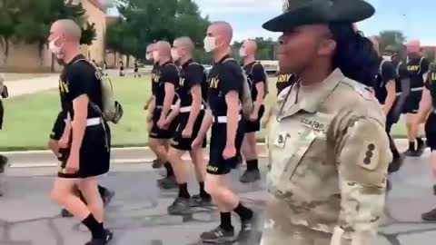 Biden's Military: Masked Army Recruits Sing WOKE Cadence