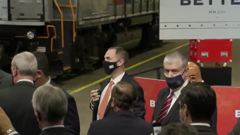 Maskless Biden coughs into his hand and then shook people’s hands.