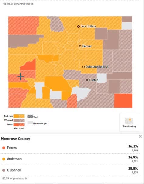Colorado June 28th 2022 sec of state primary election tampering, Moffat, Yuma county