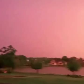 lightning struck the ground at sunset