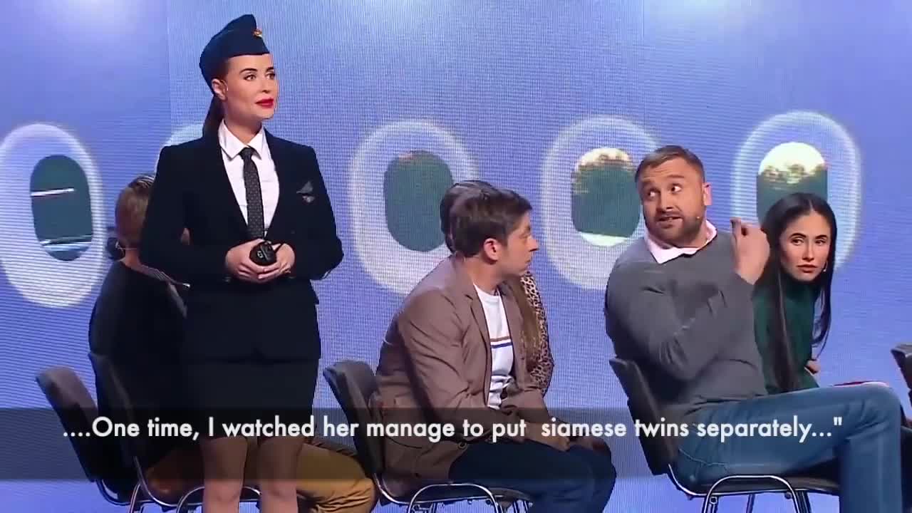 Russian Comedy: Modern Airlines - Ural'skie Pelmeni - English Subtitles