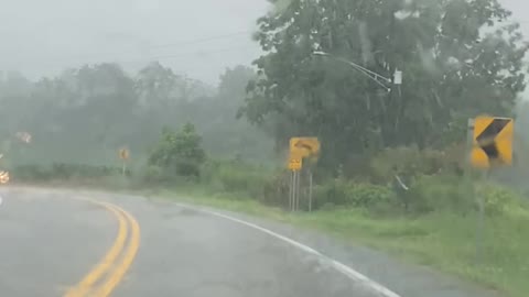 Slow motion drive in the rain