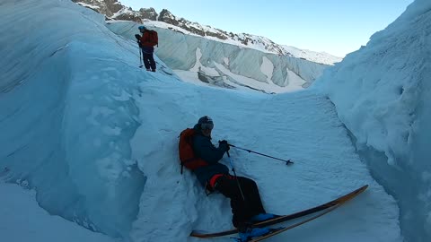 Skiing in the Chamonix Canyon