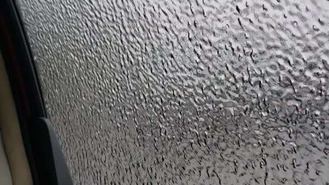 Indiana freezing rain on my window