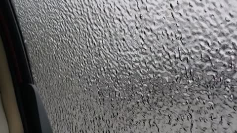 Indiana freezing rain on my window