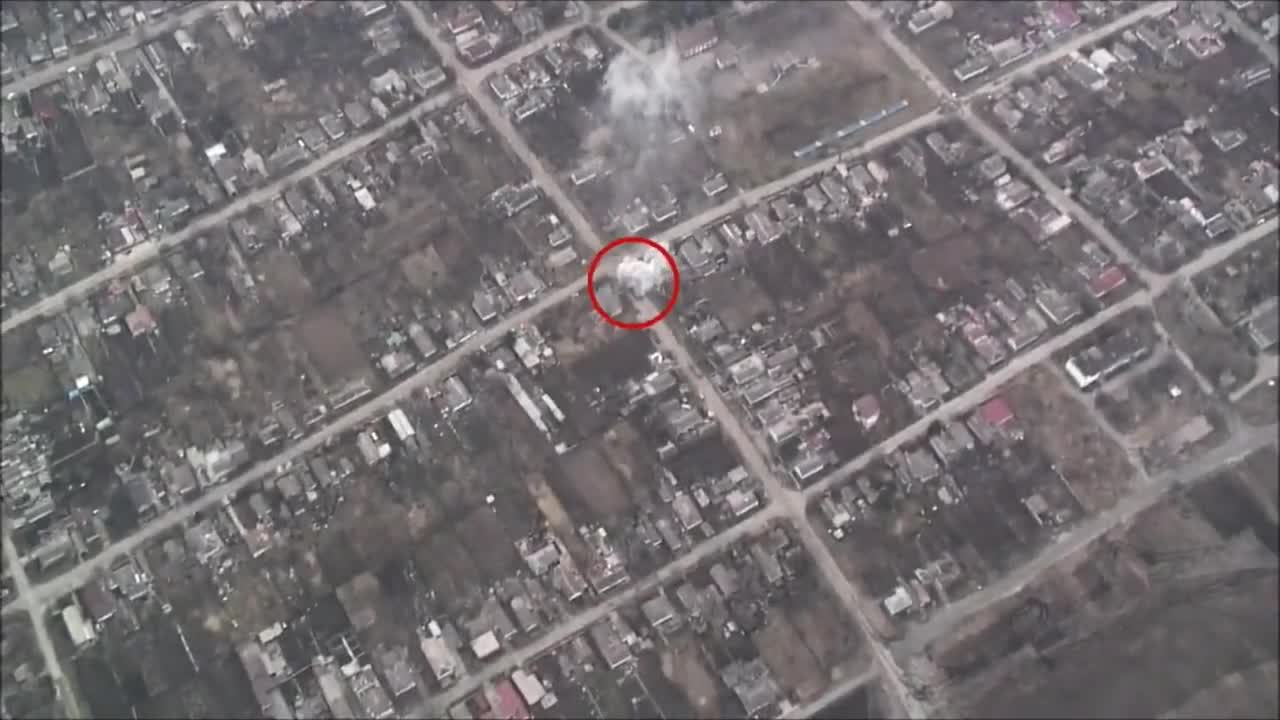 Video Shows Ukraine Using Drone To Correct Artillery In Mariupol.