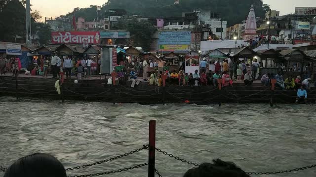 The Ganga Arti(worship) Started in Haridwar ,India