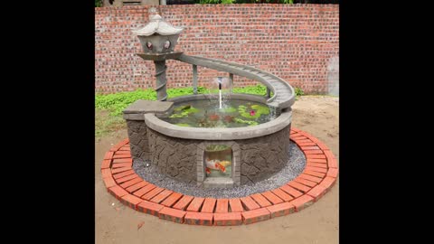 Water Fountain Outdoor Creative Aquarium with Cement and Brick