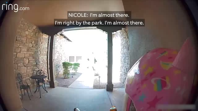 Taylor Talks to Her Neighbor On Ring Video Doorbell After Running Away From a Bobcat