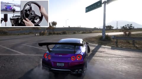 Drifting 1000bhp Nissan GTR - Forza Horizon 5 (w900° Steering Wheel)