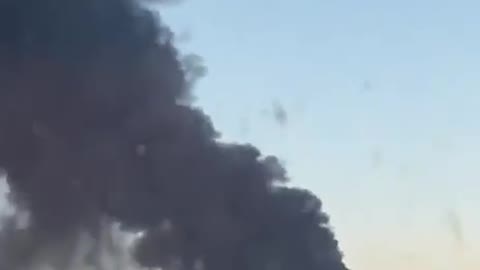 Chuhuiv airport near Kharkiv, Ukraine on fire