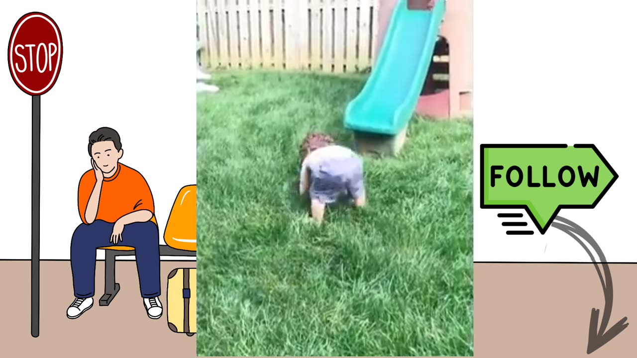 Baby sliding funny video #2