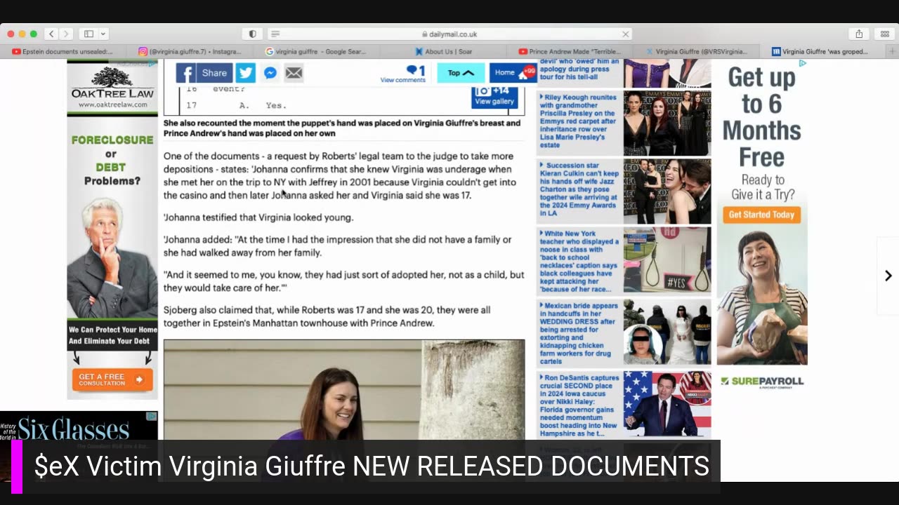 $eX Victim Viginia Giuffre RELEASED Documents- Prince Andrew