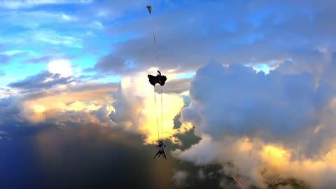 Moment through colorful clouds