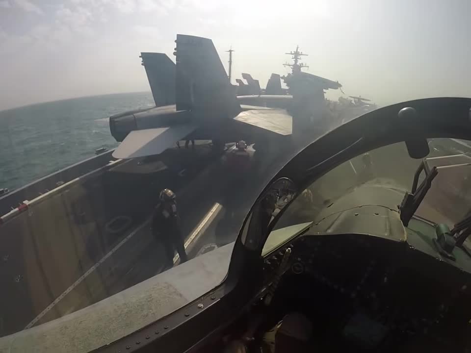 F_A-18C Aircraft Carrier Preflight and Startup