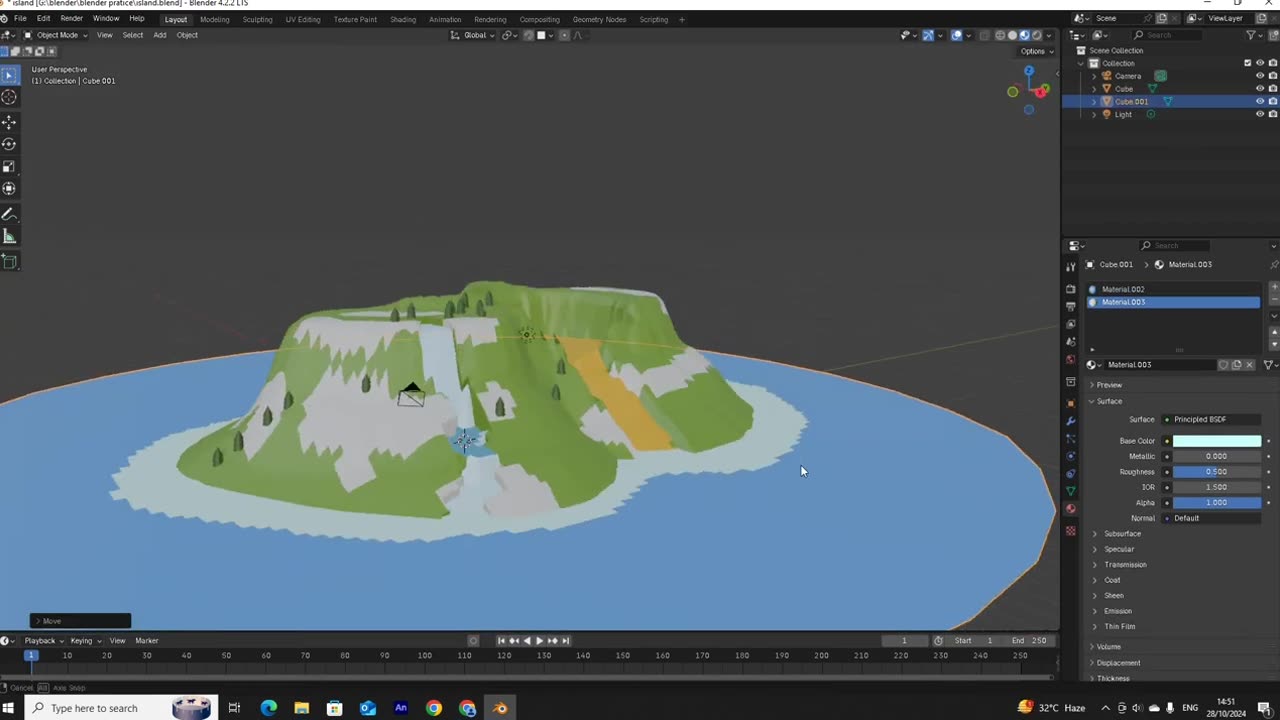 island modeling in blender timelapse