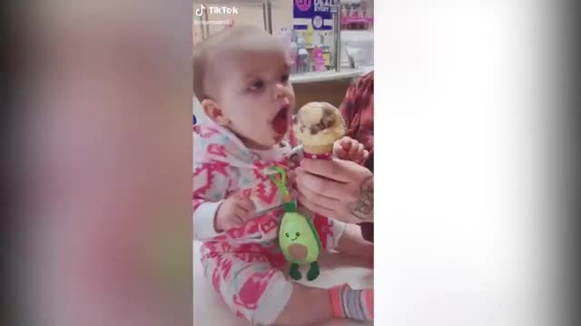 Baby Tastes Ice Cream for the First Time ! FUNNY!