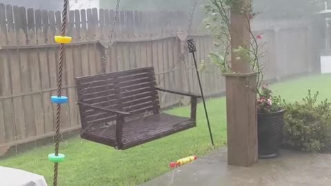 Hurricane Winds Send Trampolines Soaring