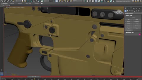 Rifle 3d model reloading with working parts