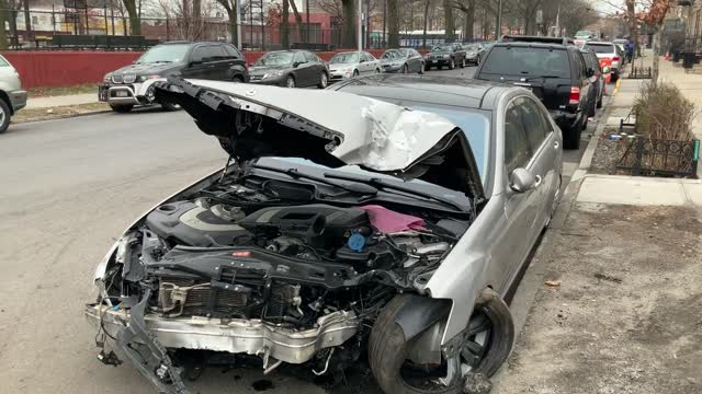 See how the front of this car looked after a crash