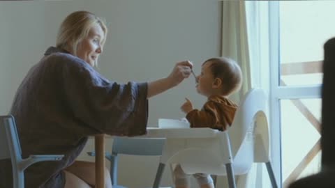 Cute baby eating food